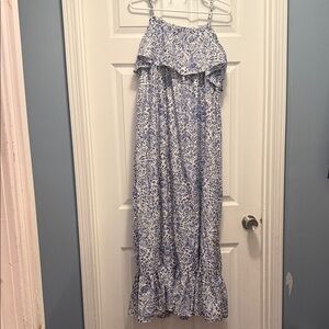 Motherhood Maternity Blue and White Paisley Maxi Dress